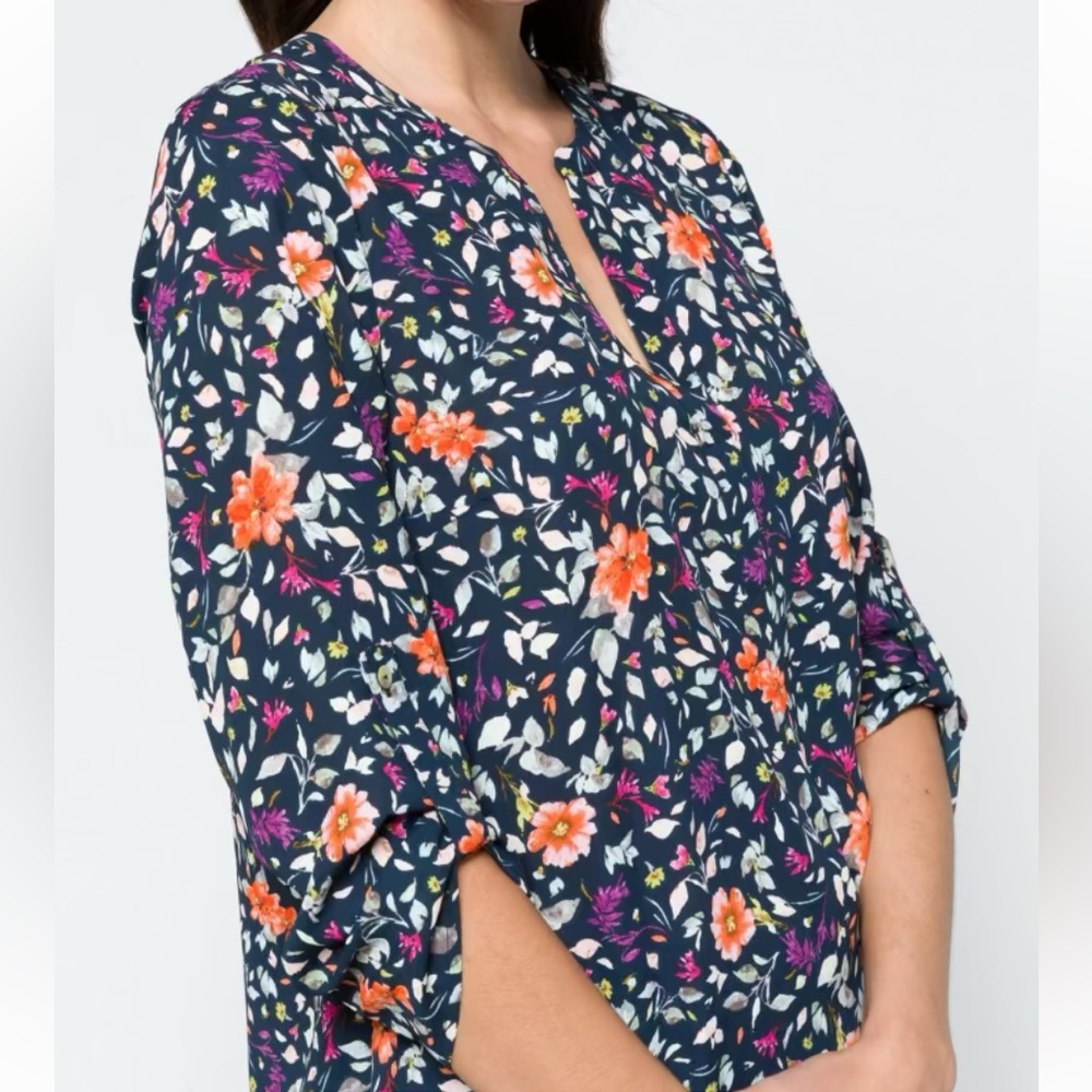 Daniel Rainn Split Neck Blouse Size XXL - Picture 2 of 5